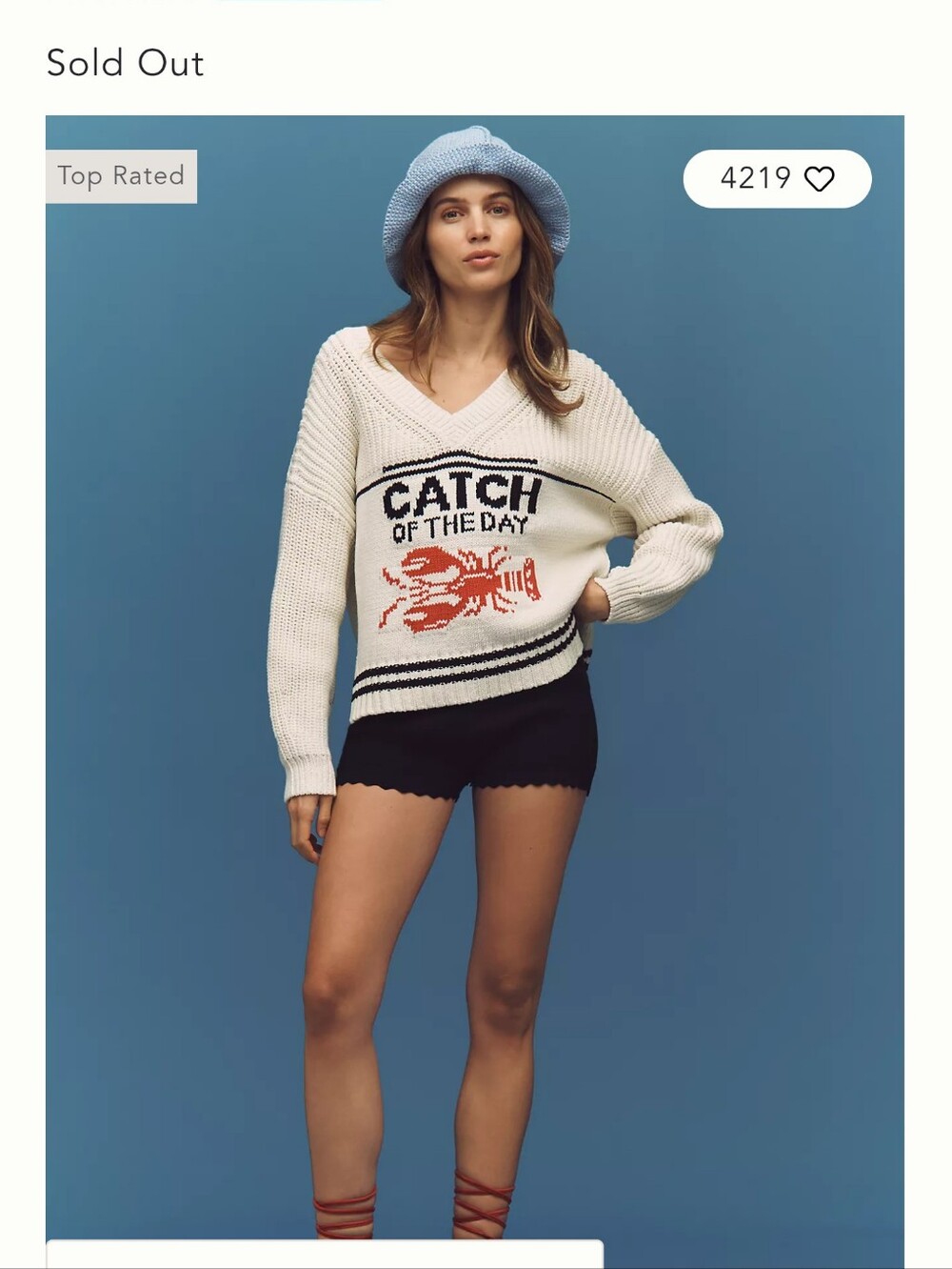 Anthropologie V-Neck Nautical Linen-Blend Sweater NWT